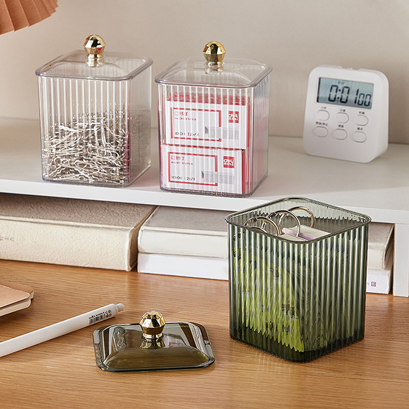Luxury Skincare Containers - Hafif Lüks Şeffaf pamuklu çubukla saklama