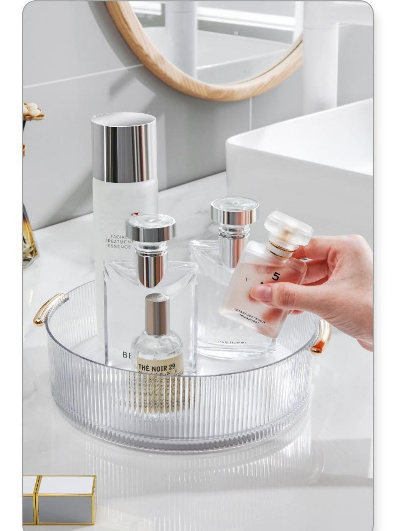 Dikey Nervürlü Şeffaf Makyaj S - Luxury Skincare Tray incelemesi ve fiyatı
